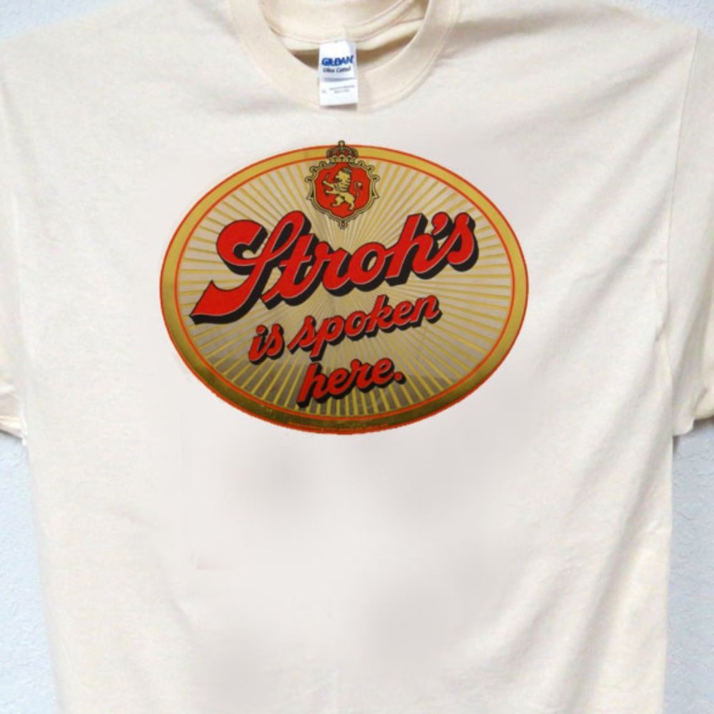 STROH'S BEER, VINTAGE LOGO, COOL MENS TEE T-1925